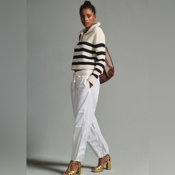 Anthropologie Pants - NWT Anthropologie Pilcro Low-Rise White Parachute Pants Size S $138